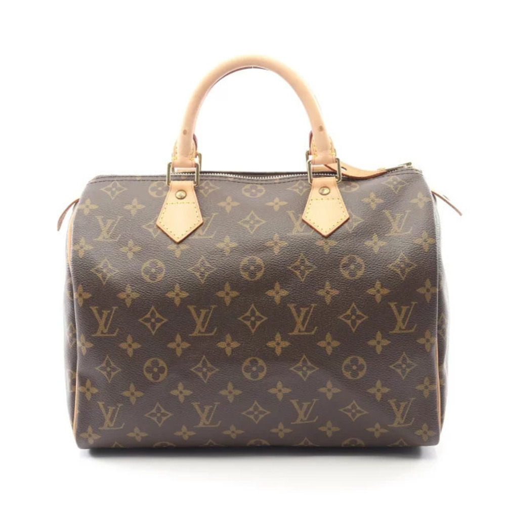 Louis Vuitton Speedy Handbag Canvas Leather Monogram Brown